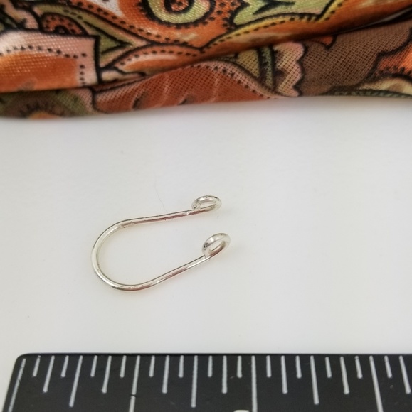 Fake Septum Silver Nose Ring HANDMADE and NEW - Picture 2 of 4
